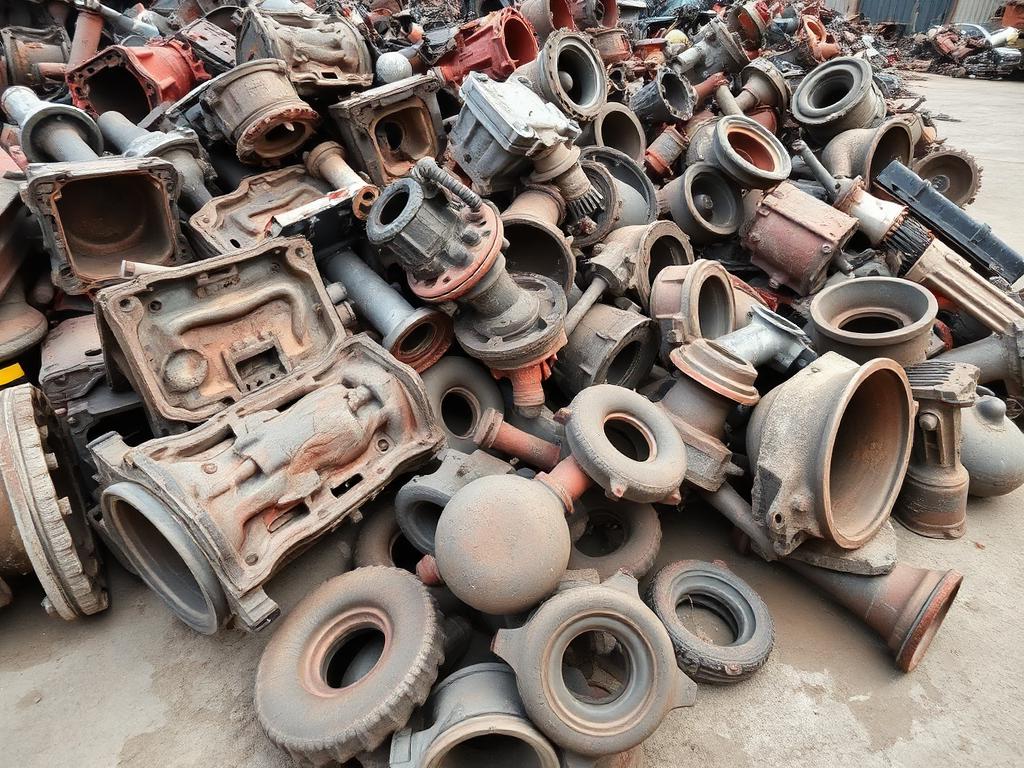 Motor bloğu ve döküm demir parçaları